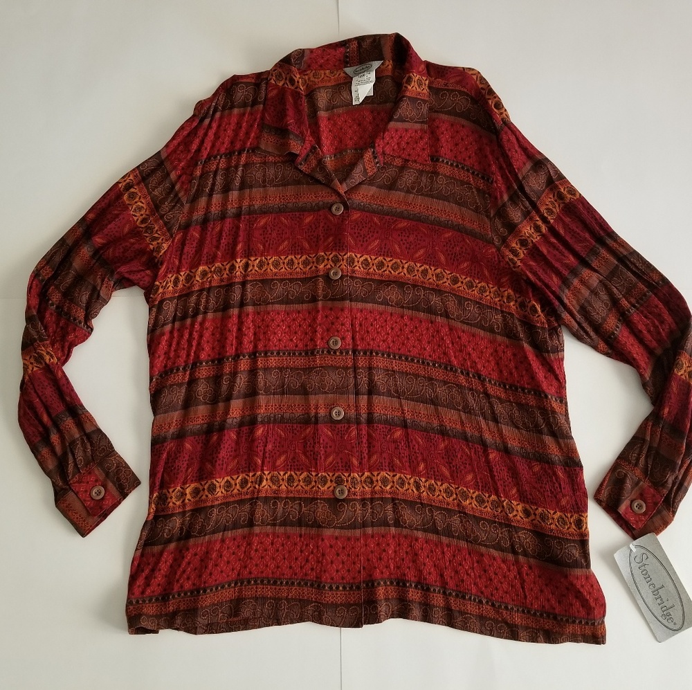 NWT Vintage Stonebridge Womens Shirt Blouse 2X